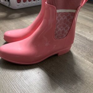 Coach Pink Ankle Rain Boots